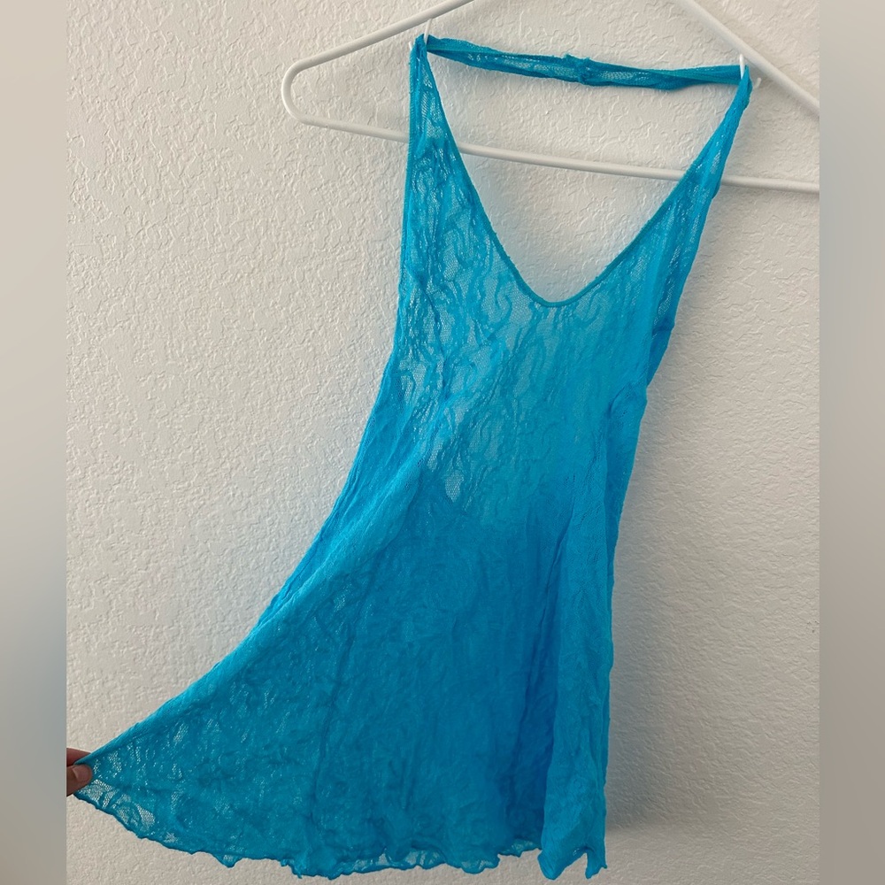 Lace halter neck mini dress OS - Picture 2 of 5